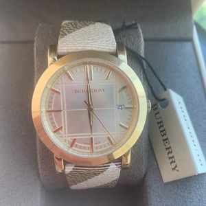 Burberry Women’s Luxury Gold Check Watch BU1398